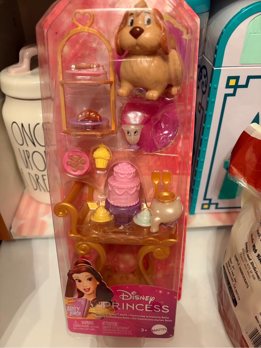 Disney Princess Belle Barbie treat cart and tea set